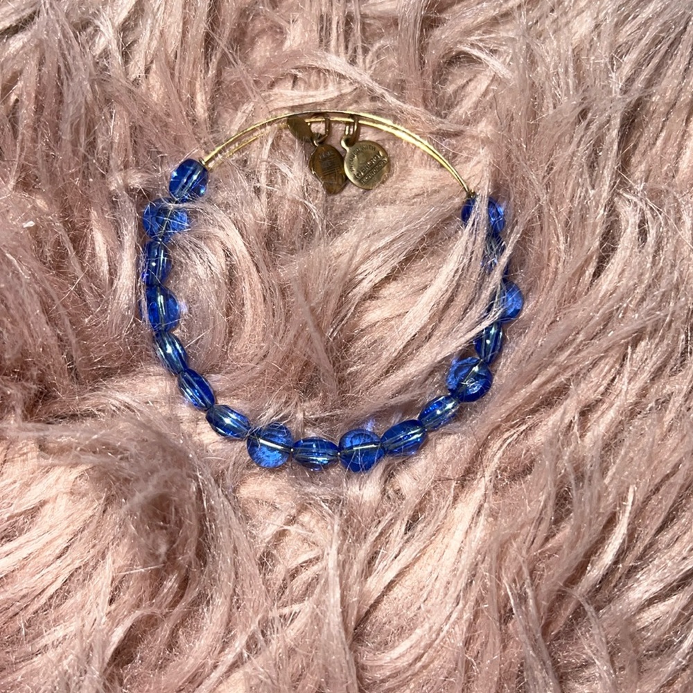 Alex and Ani Adjustable Blue Beaded Bracelet